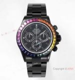 Noob Factory 4130 Rolex Daytona Blaken 'Black Venom' Rainbow Bezel Watch 40mm